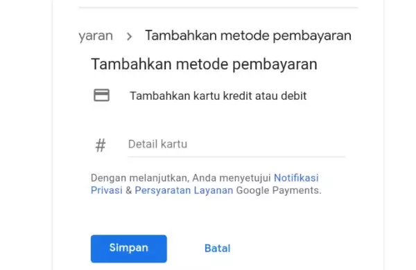 contoh metode pembayaran google play